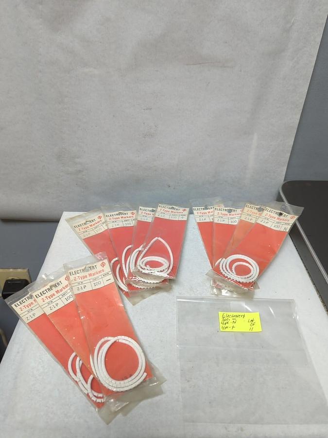 ELECTROVERT,Z-1-P,WIRE MARKERS (4 PC N) (4 PC +) (3 PC -) LOT OF 11 PACKS NOS