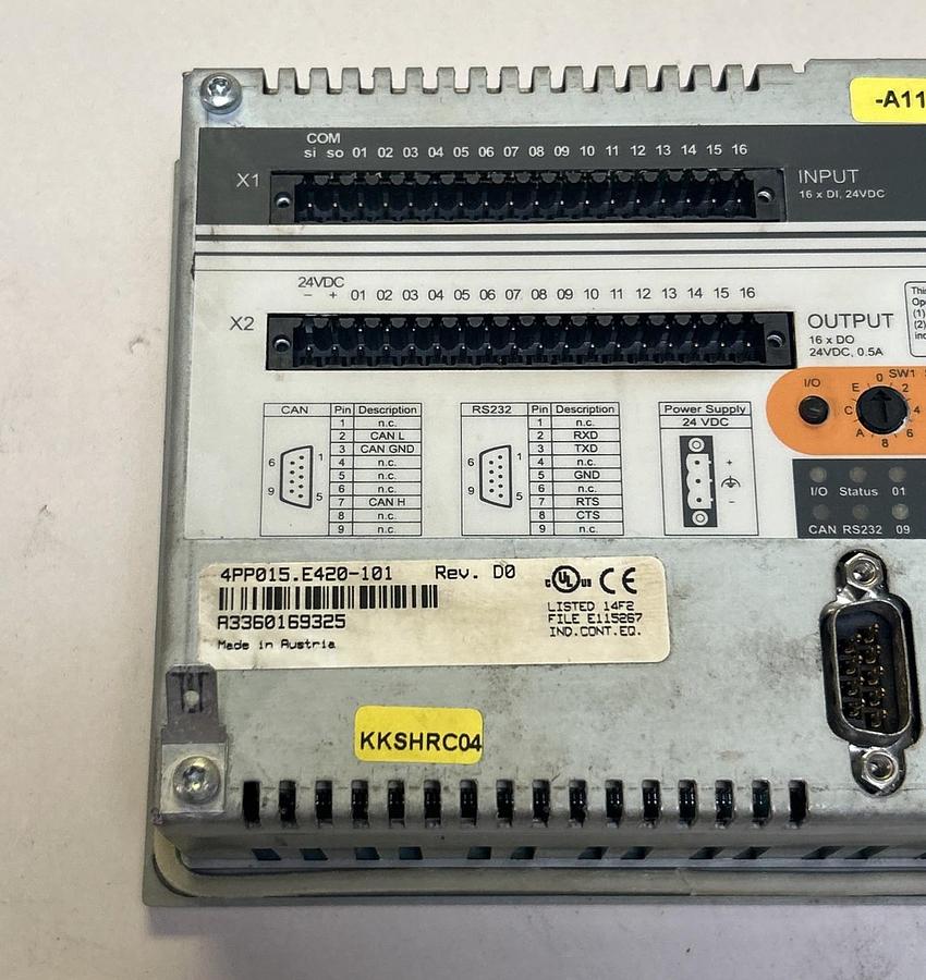 Used B&R,4PP015.E420-101,OPERATOR INTERFACE POWER PANEL