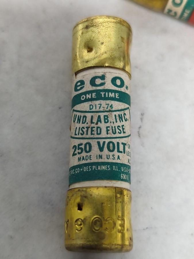 Used ELECTRIC COMPANY,FPE 6 AMP,ONE-TIME 6 AMP FUSE LOT OF 3 PRE-OWNED