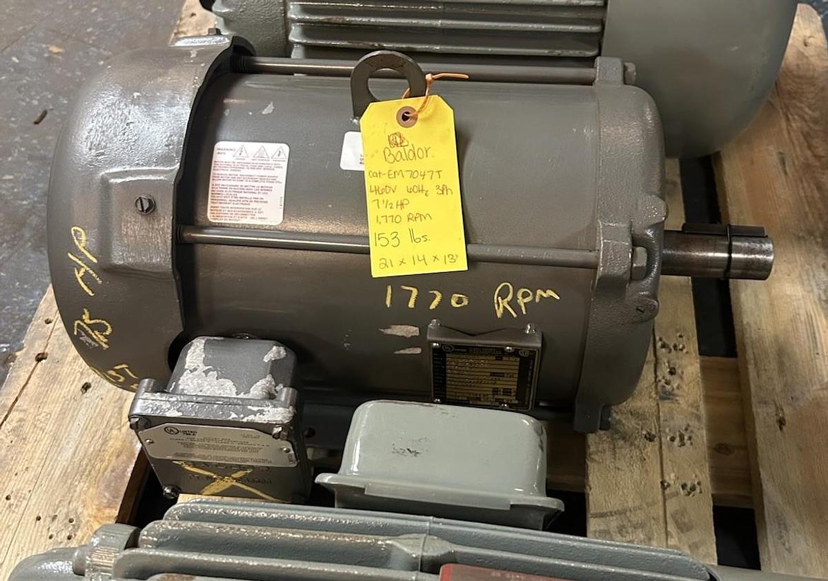 Used BALDOR,EM7047T,EXPLOSION PROOF MOTOR 7.5HP 460V 1770RPM 3PH 213T FRAME