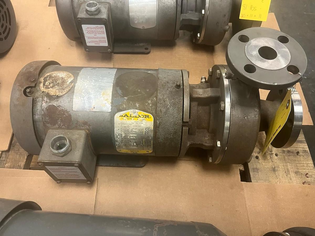 Used PRICE PUMP,1-1/2X3X6,CENTRIFUGAL PUMP BALDOR JMM3546T 1HP 1725RPM 3PH