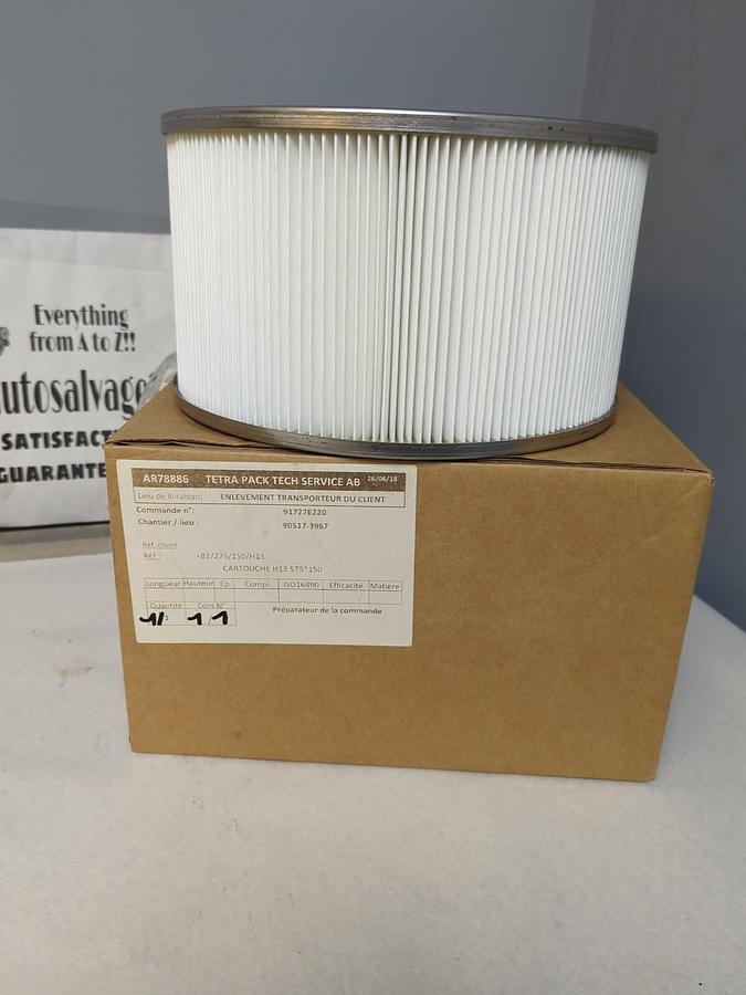 TETRA PAK,FN113,FILTER EFFECIENCY H13 10-3/4 IN DIA. 6 IN TALL 1-1/4 IN THICK