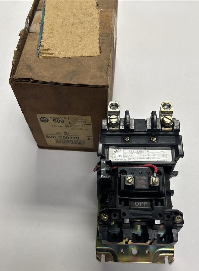 ALLEN BRADLEY,500-COD920,SER A CONTACTOR SIZE 2 45A 600V NEW