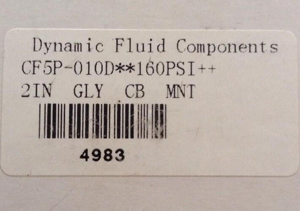 Dynamic Fluid Components,CF5P-010D,Gauge  Lot of 2 NIB