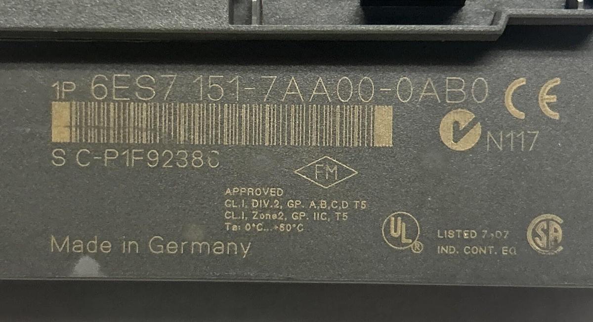 Used SIEMENS,6ES7151-7AA00-0AB0,CPU MODULE