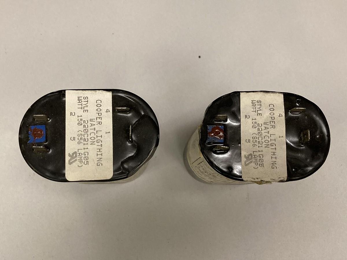 Used Cooper Lighting,220C211G05,Capacitor 150 Watts LOT OF 2