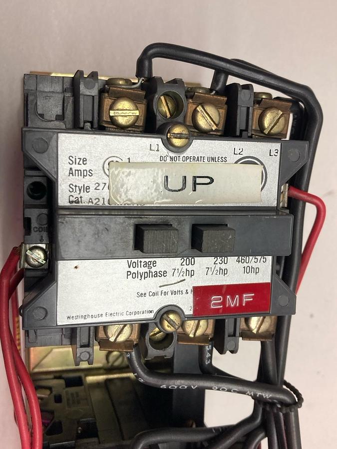 Used Westinghouse,276A201G01,Size 1 Motor Contactor 27A 200V