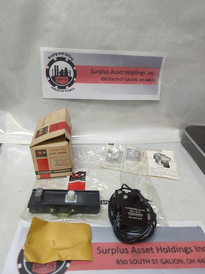 CUTLER-HAMMER,C400KG4B,COVER CONTROL FOR SIZE 00-4 PILOT LIGHT 240V NOS