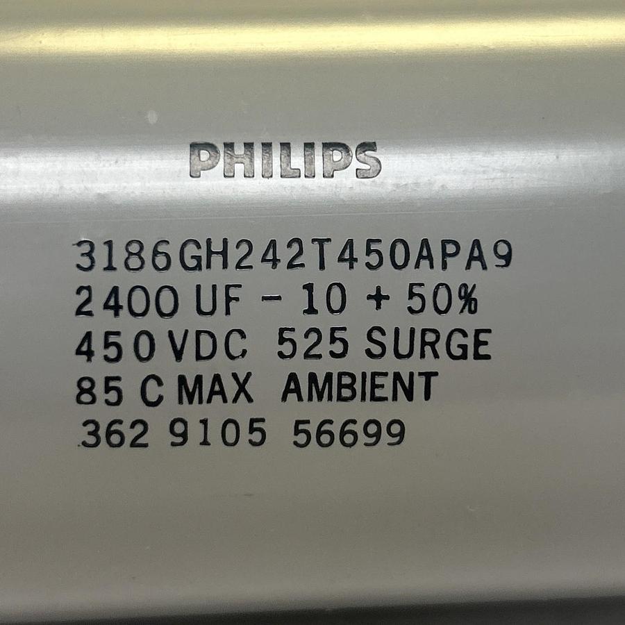Used PHILIPS,3186GH242T450APA9,COMPACITOR 2400UF 450VDC