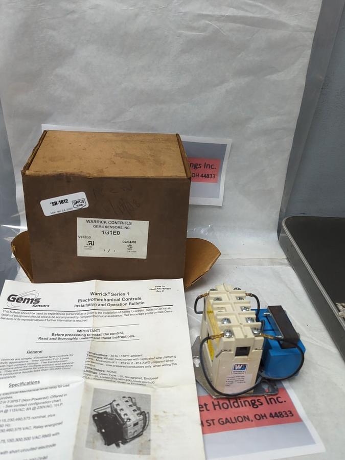 WARRICK CONTROLS,1G1E0,CONTROL RELAY 115V SEC-500V NOS