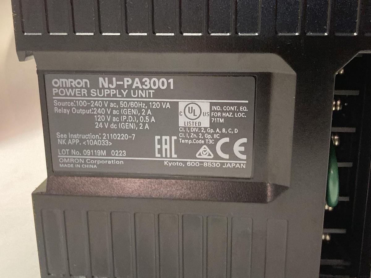 Omron,NJ-PA3001,Power Supply Unit 100-240Vac 50/60Hz