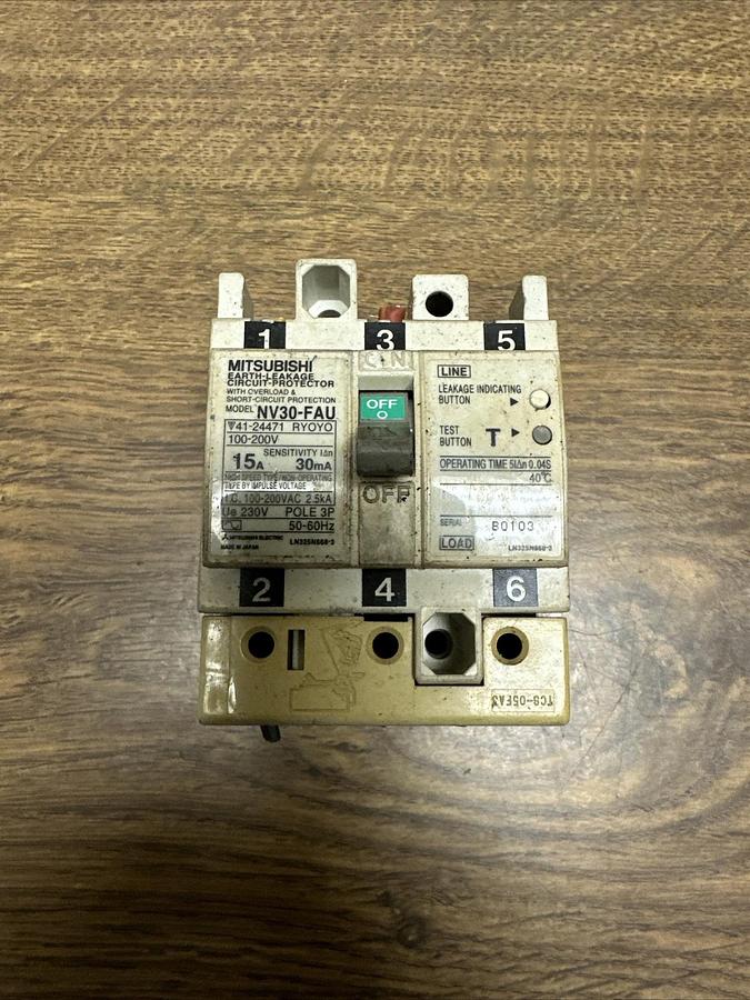 Used Mitsubishi,NV30-FAU,Earth Leakage Circuit Protector
