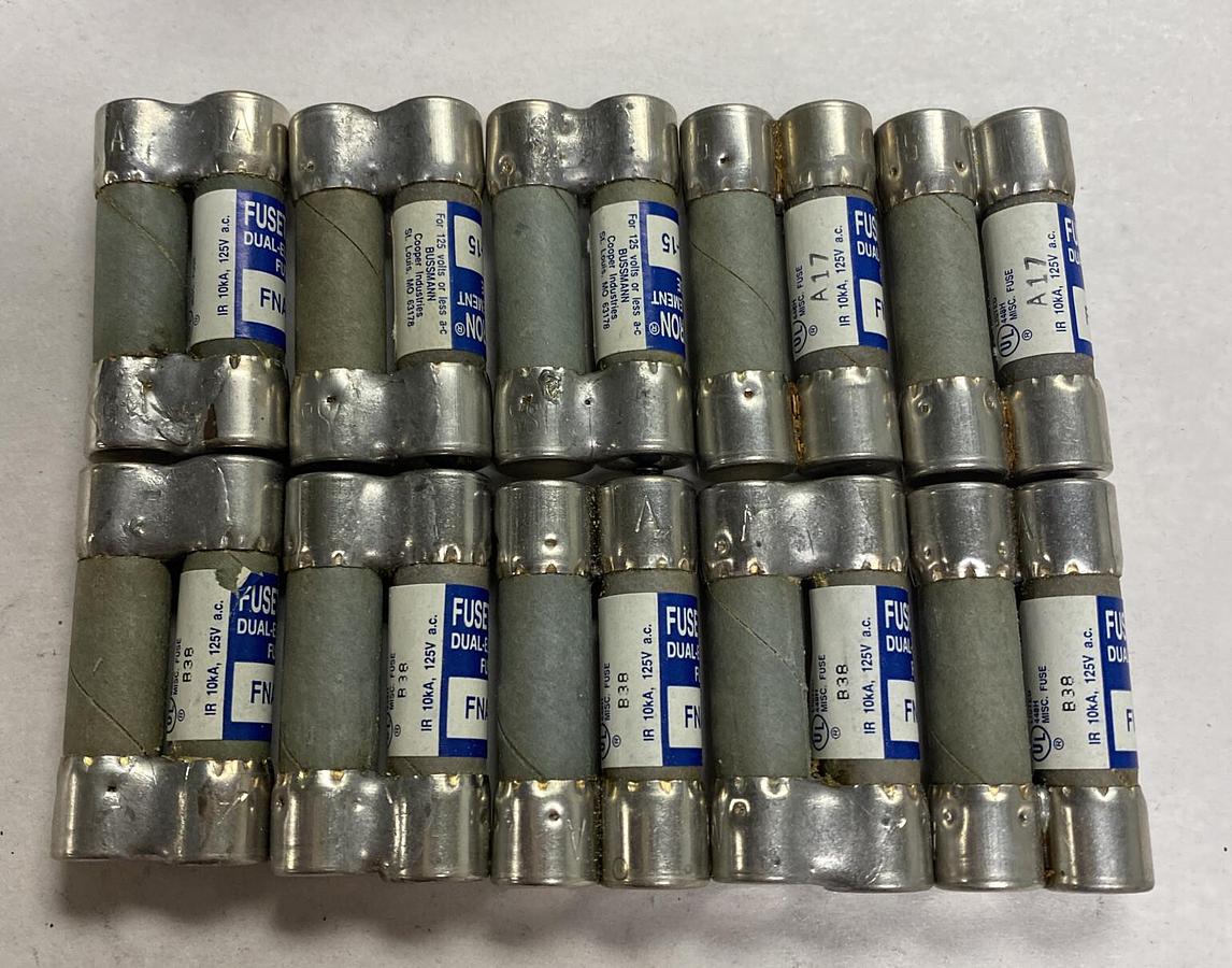 Cooper Bussmann,FNA-15,Fusetron Fuse Lot Of 20 NOS