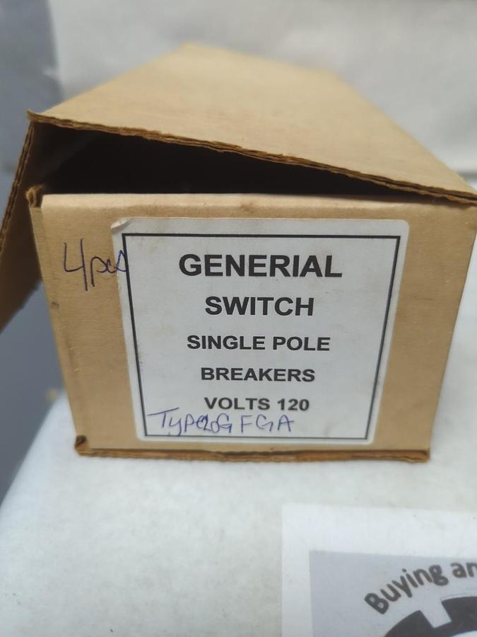Used GENERAL SWITCH,20GFGA,CIRCUIT BREAKER 20 AMP 1-POLE LOT OF 4 PRE-OWNED