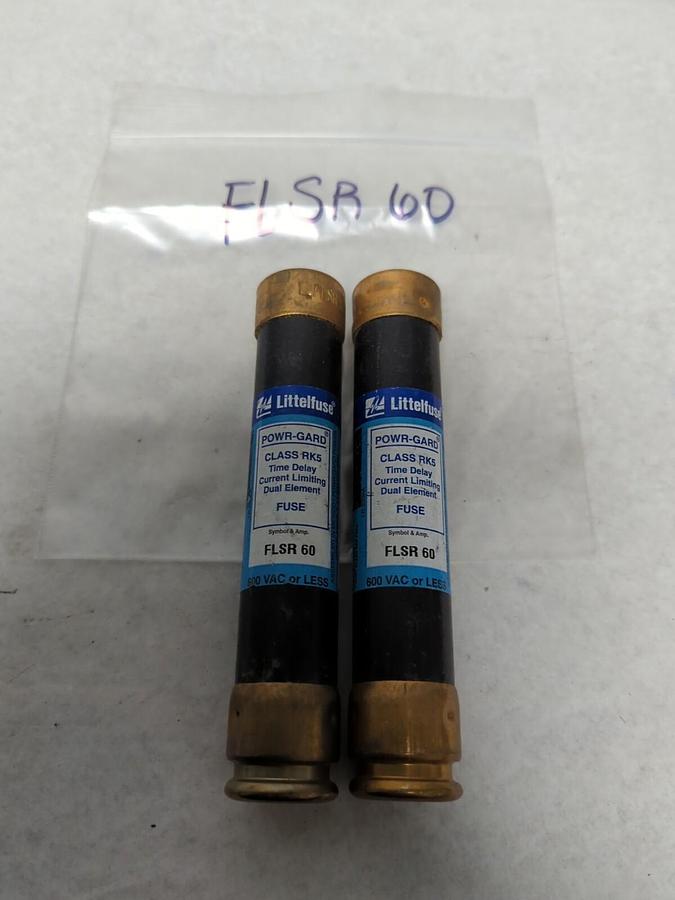 Used LITTELFUSE,FLSR 60,TIME-DELAY 60 AMP FUSE LOT OF 2 PRE-OWNED