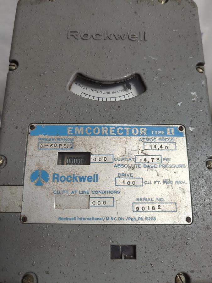 Used ROCKWELL,TYPE I,EMCORECTOR 0-60PSI 14.40 ATMOS PRESS. PRE-OWNED