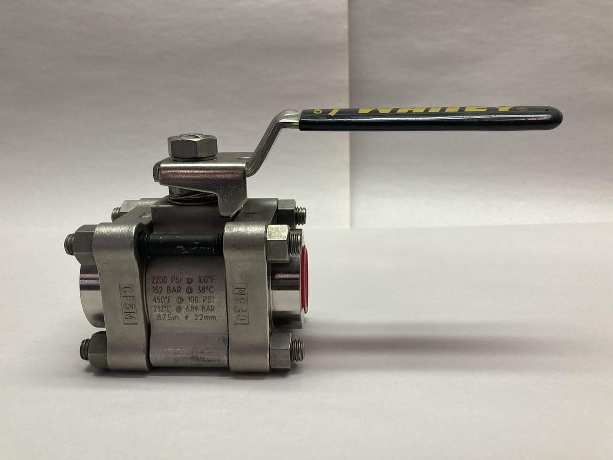 Used Whitey,CF3M SS-65TF12,Ball Valve 1-1/4 inch 2200PSI 152 Bar 100F