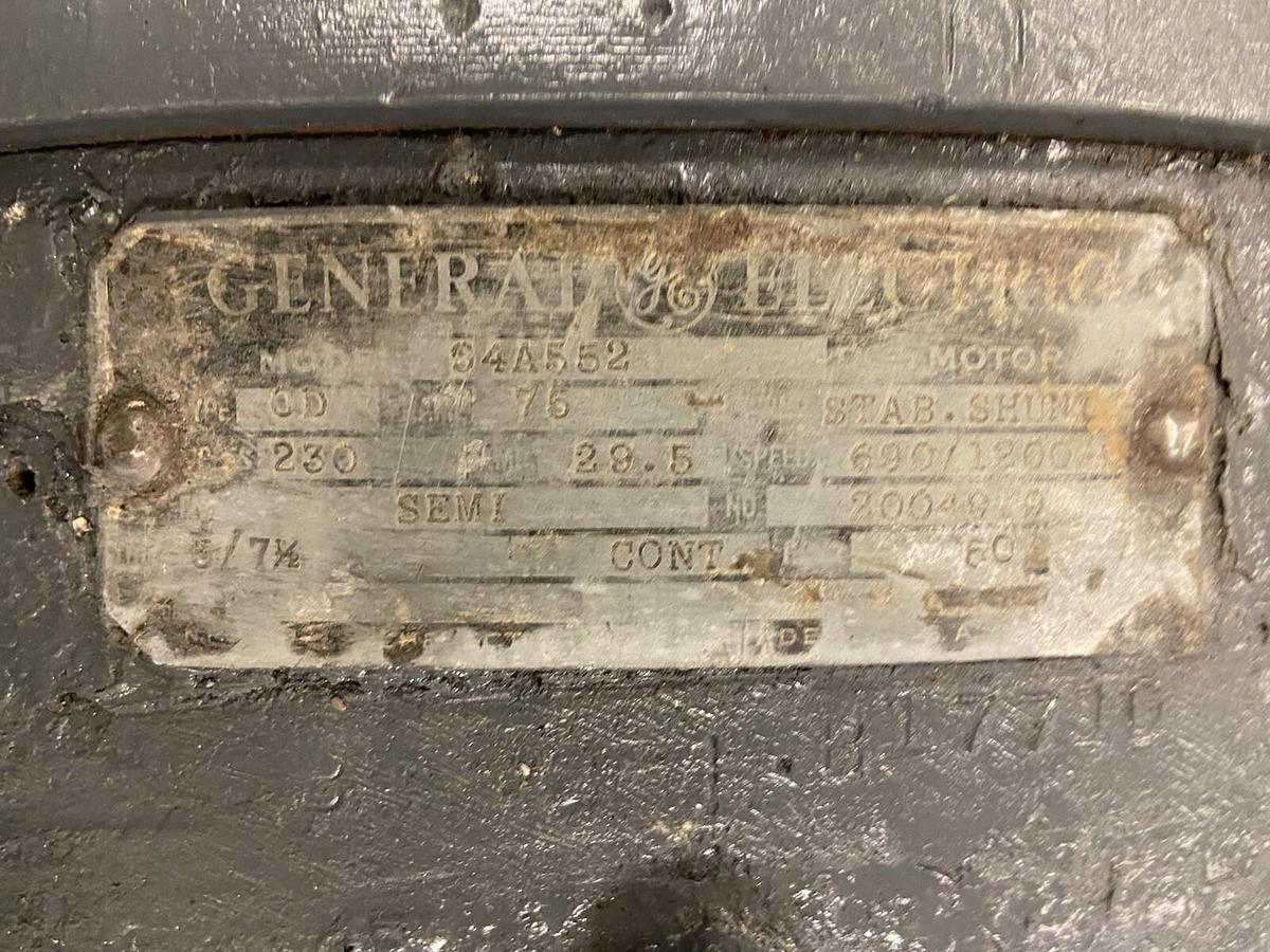 Used GE General Electric,94A552,3/7.5Hp DC Motor Type CD 230VDC 690/1200RPM