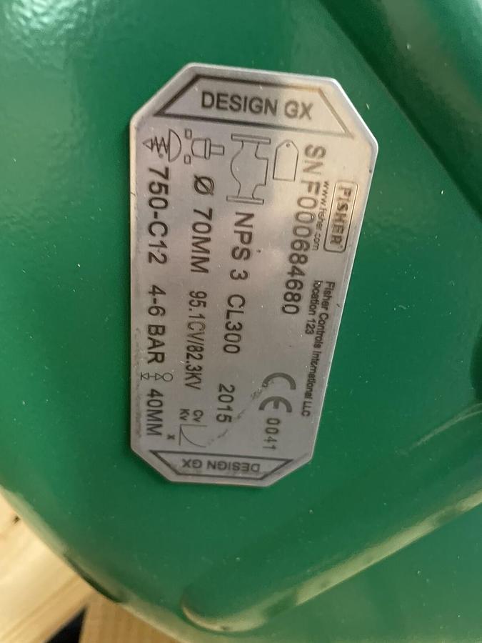 Used EMERSON FISHER,NPS-3-GX,DEGREASE 3” SS GLOBE VALVE 3660