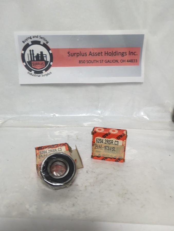 FAG,6204 2RSR C3,SEALED DEEP GROOVE BALL BEARING 20X47X14MM LOT OF 2 NOS