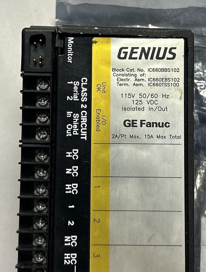 Used GE FANUC,IC660BBS102L,I/O MODULE GENIUS BLOCK REFURBISHED