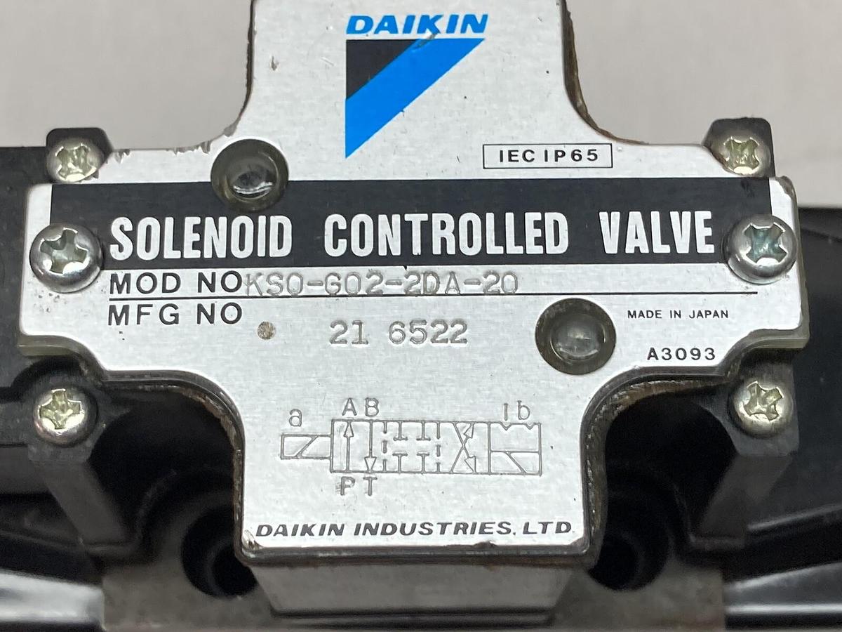 Used Daikin,KSO-G02-2DA-20,Solenoid Control Valve