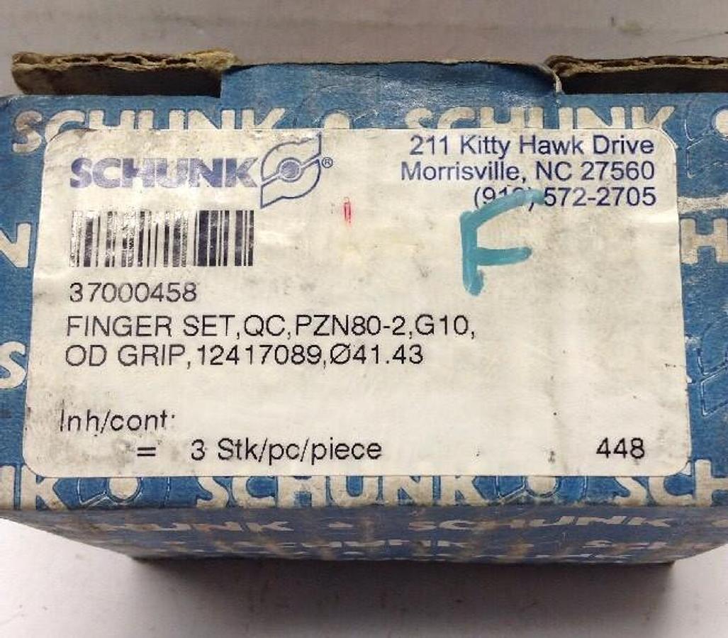 Used Schunk,37000458 OD,Grip 3-Jaw Set for Centric Gripper