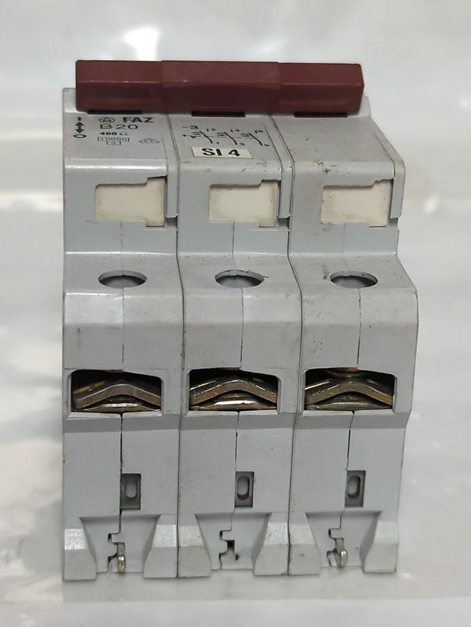 Used MOELLER,FAZ B20,CIRCUIT BREAKER 3-POLE 400 AC PRE-OWNED