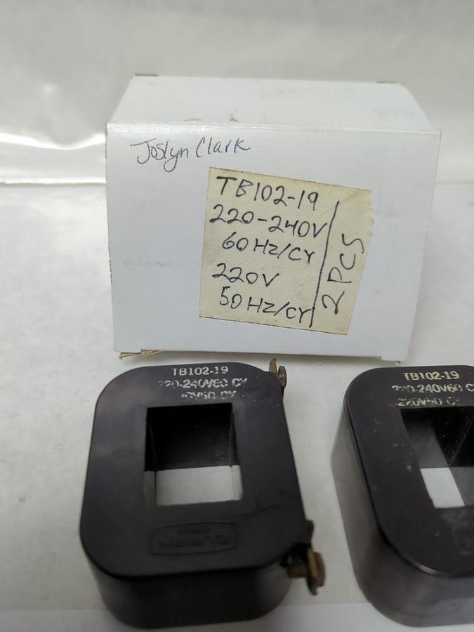 Used JOSLYN CLARK,TB102-19,COIL 220-240V 60HZ 220V 50HZ LOT OF 2 PRE-OWNED