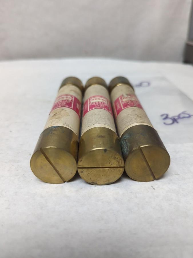 COOPER BUSSMANN,RES-60,SUPER-LAG RENEWABLE 60 AMP FUSE LOT OF 3 PRE-OWNED