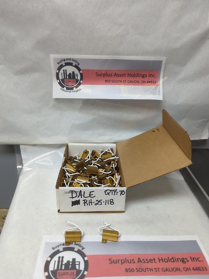 Used DALE,RH-25-118,CHASIS MOUNT WIREROUND RESISTOR 25W 10Ω 10% LOT OF 70 PRE-OWNED