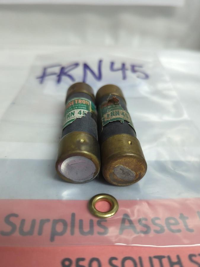 Used COOPER BUSSMANN,FRN-45,FUSETRON 45 AMP FUSE LOT OF 2 PRE-OWNED