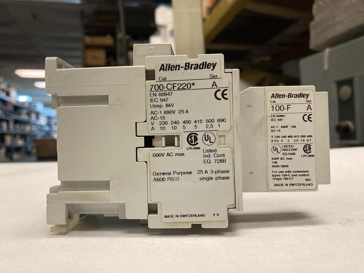 Used Allen Bradley,700-CF220*,Contactor with 100-F Contact