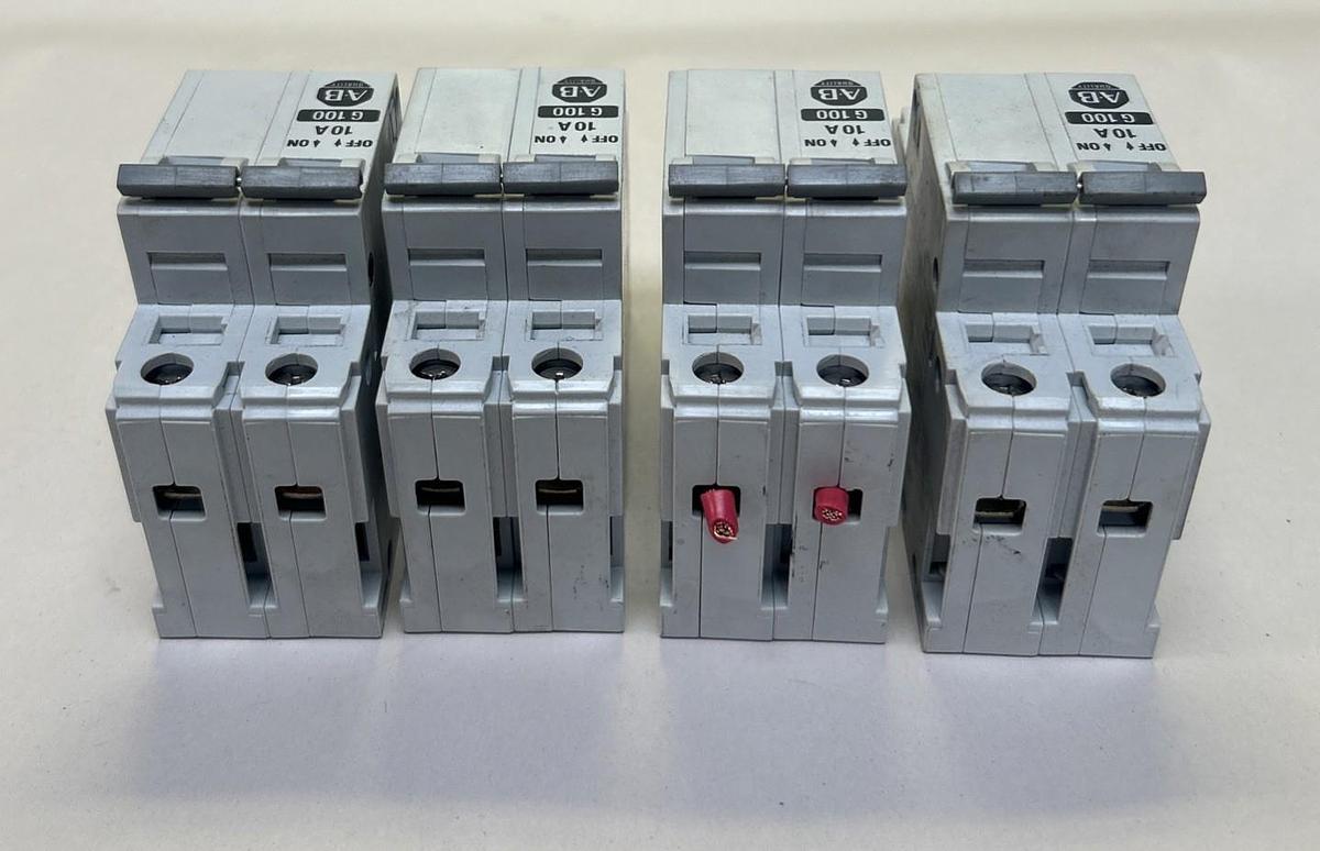 ALLEN BRADLEY,1492-CB2-G100,CIRCUIT BREAKER 10A 480V 2P LOT OF 4
