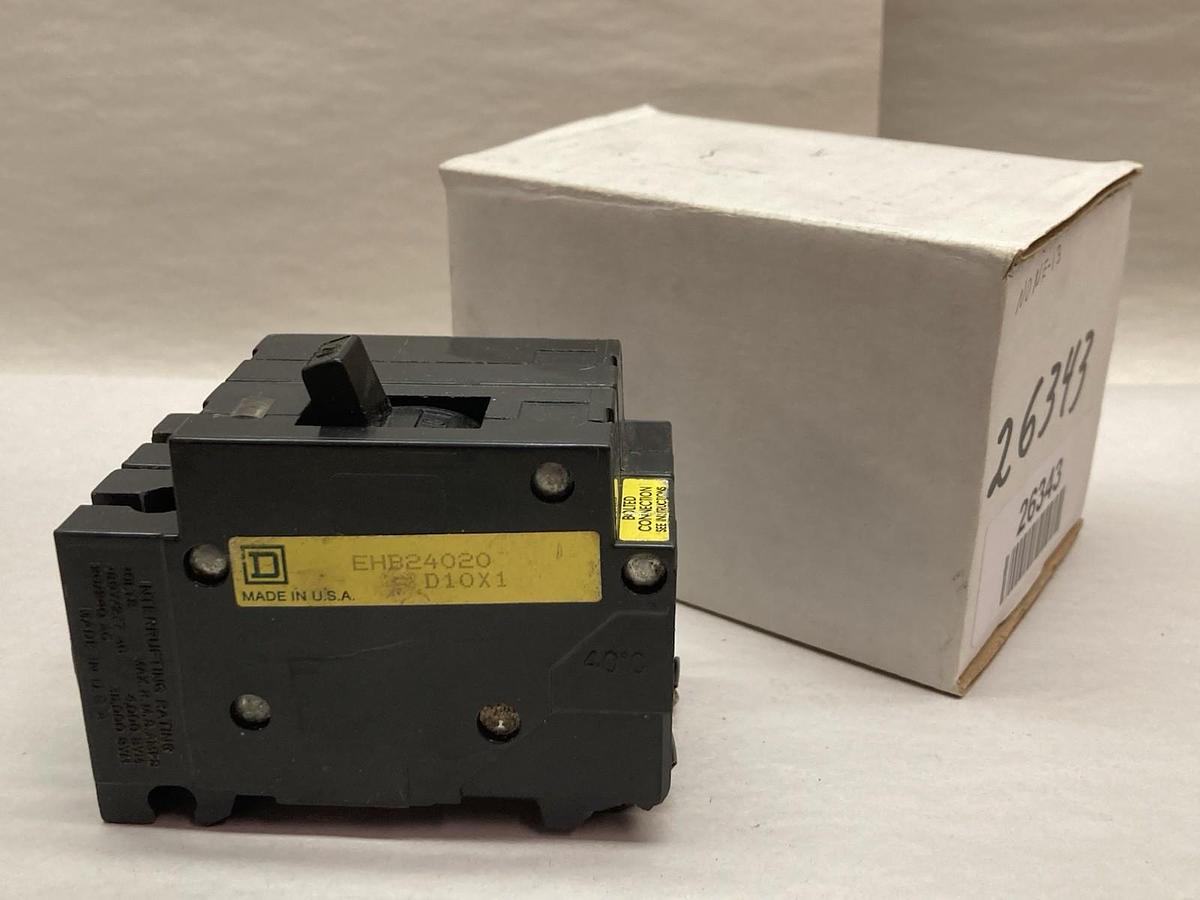 Used Square D,EHB24020,Circuit Breaker 20A 2Pole
