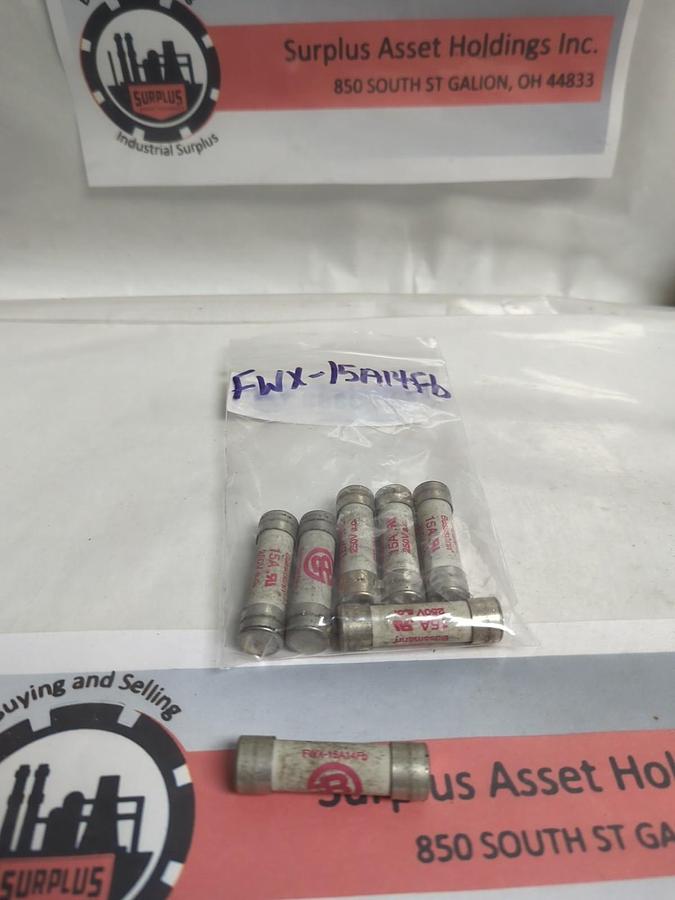 Used COOPER BUSSMANN,FWX15A14Fb,15 AMP FUSE LOT OF 7 PRE-OWNED