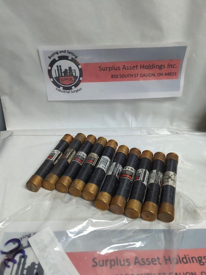 Used COOPER BUSSMANN,FRS-R-30,FUSETRON 30 AMP FUSE LOT OF 10 PRE-OWNED