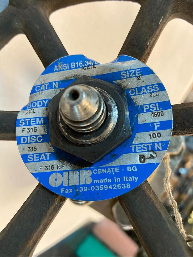 OMB,F316,2 INCH Class 800 818 Gate Valve