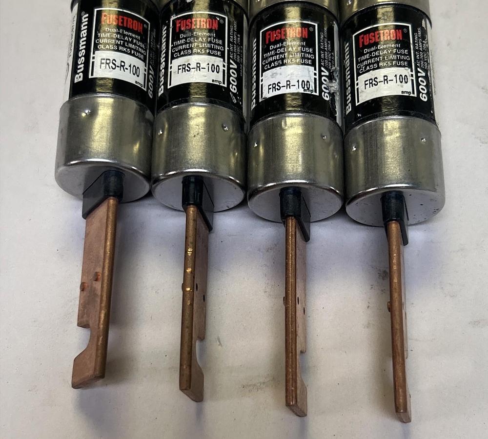 Used COOPER BUSSMANN,FRS-R-100,FUSETRON FUSE 100A 600V LOT OF 4