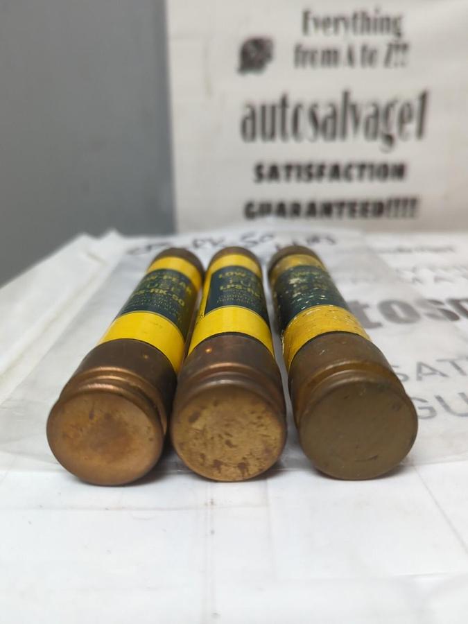 COOPER BUSSMANN,LPS-RK-50,LOW PEAK 50 AMP FUSES LOT OF 3 NOS