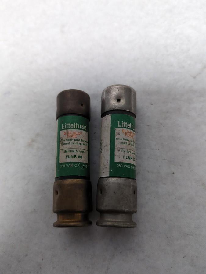 Used LITTELFUSE,FLNR60,SLO-BLO 60 AMP FUSE LOT OF 2 PRE-OWNED