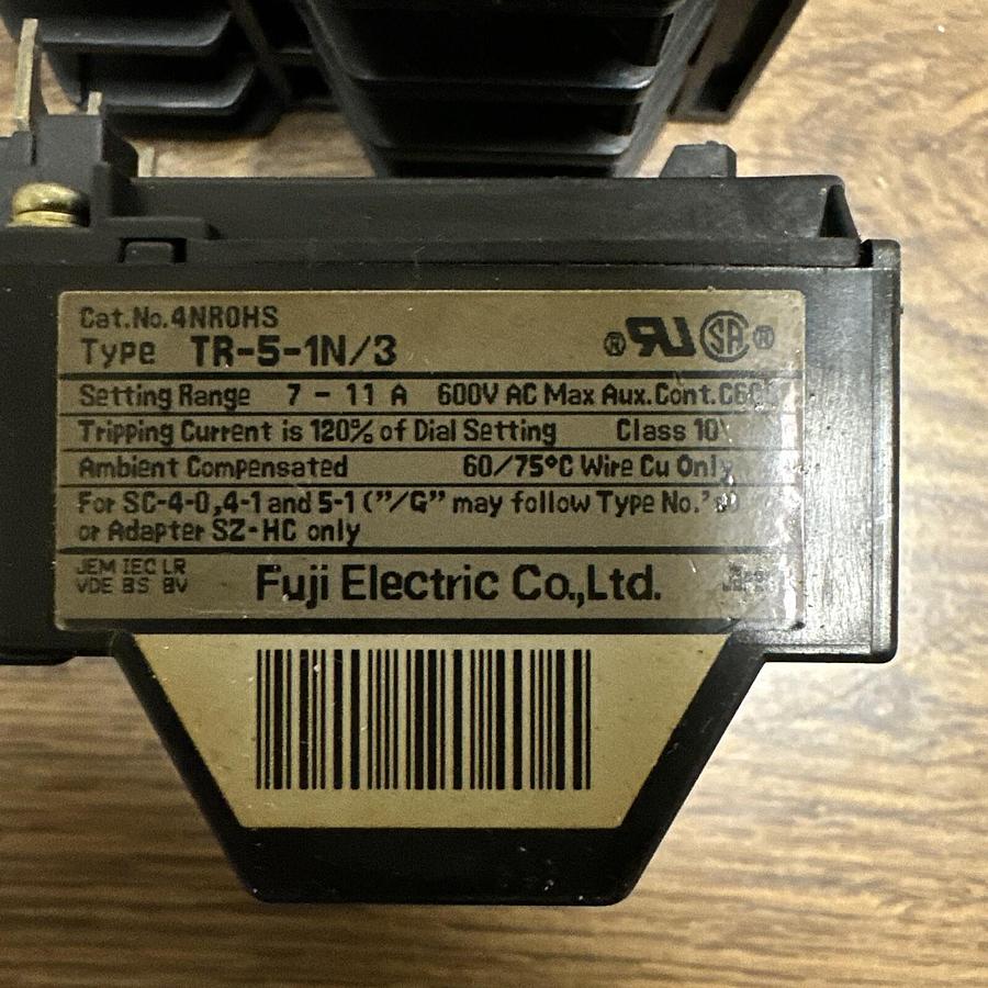 Used Fuji,TR-5-1N/3,Thermal Overload Relay LOT of 3