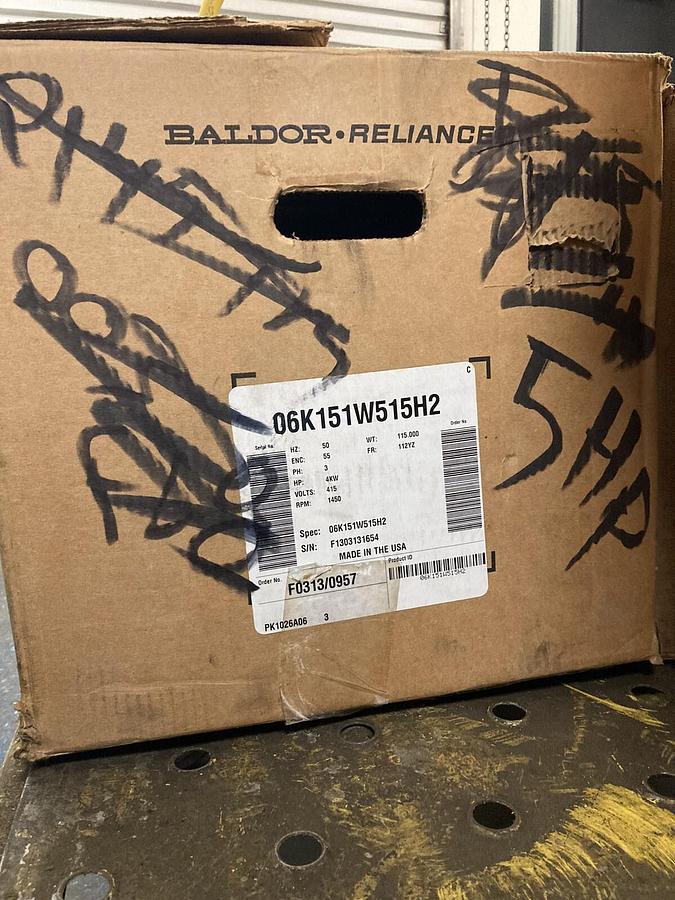 Baldor Reliance,06K151W515H2,4KW HP Pump Motor  1450RPM  415V  112YZ Frame