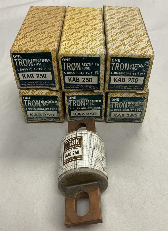 Used Cooper Bussmann,KAB-250,Rectifier Fuse 250A 250V Lot Of 6 NOS