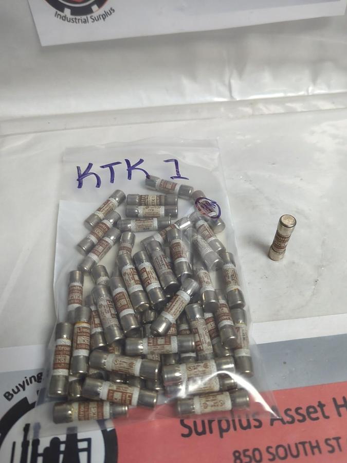 Used COOPER BUSSMANN,KTK-1,LIMITRON 1 AMP FUSE LOT OF 49 PRE-OWNED
