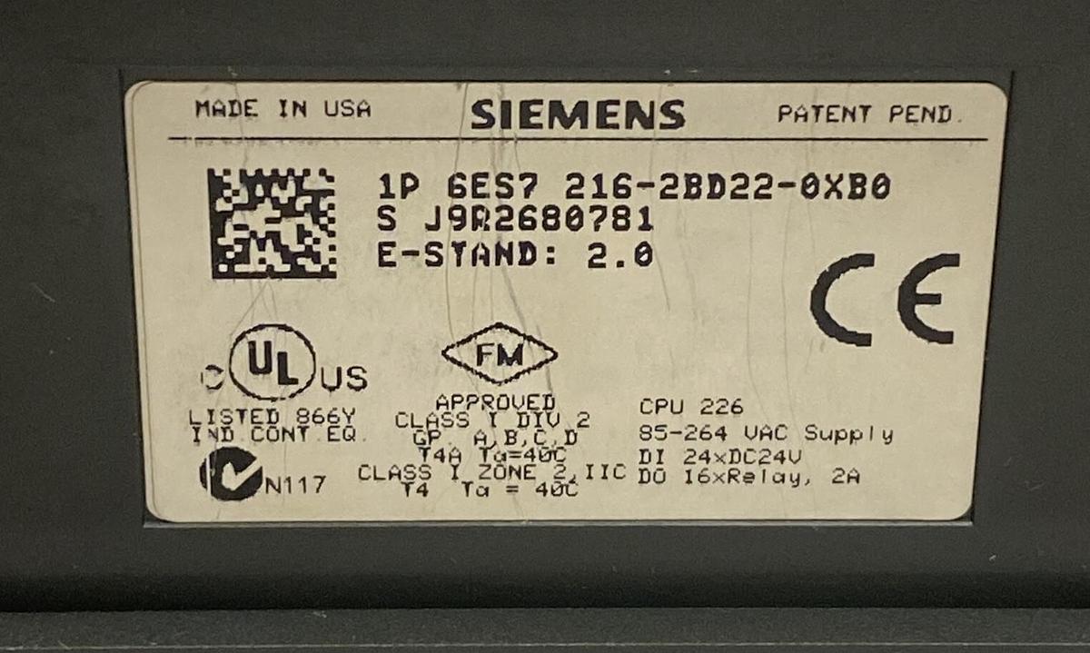SIEMENS,6ES7216-2BD22-0XB0,COMPACT UNIT NOS