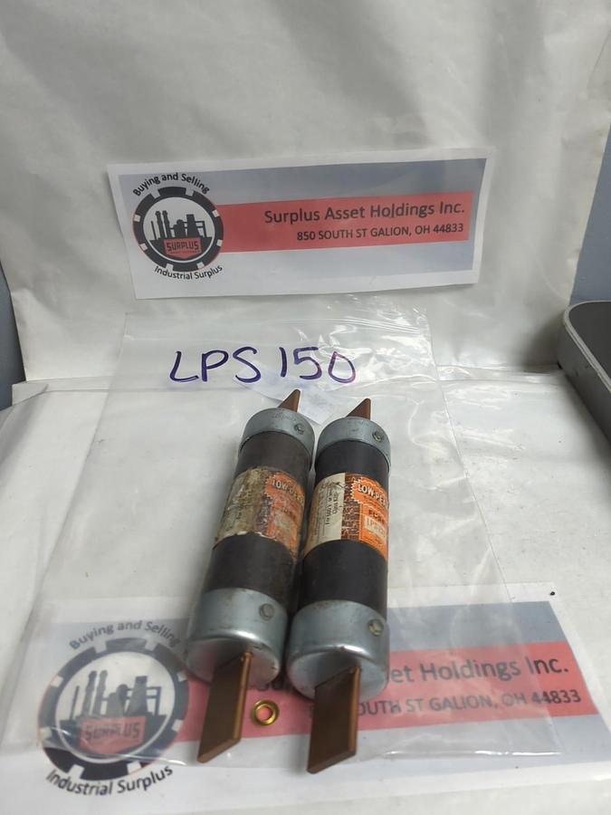 Used COOPER BUSSMANN,LPS-150,LOW-PEAK FUSE 150 AMP LOT OF 2 PRE-OWNED