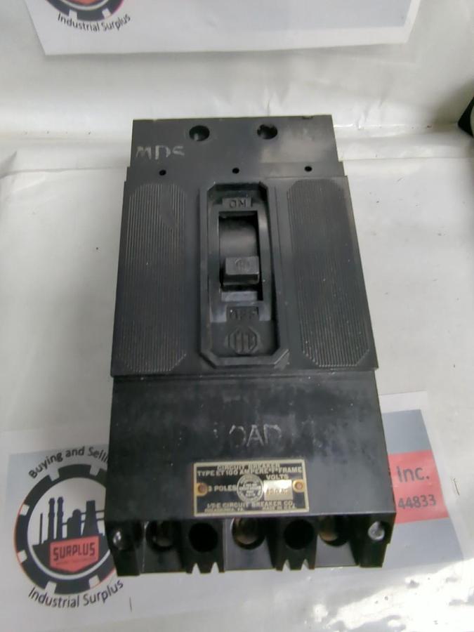 Used I-T-E,ET100,TYPE ET100 AMPERE "F" FRAME CIRCUIT BREAKER 3-POLE PRE-OWNED