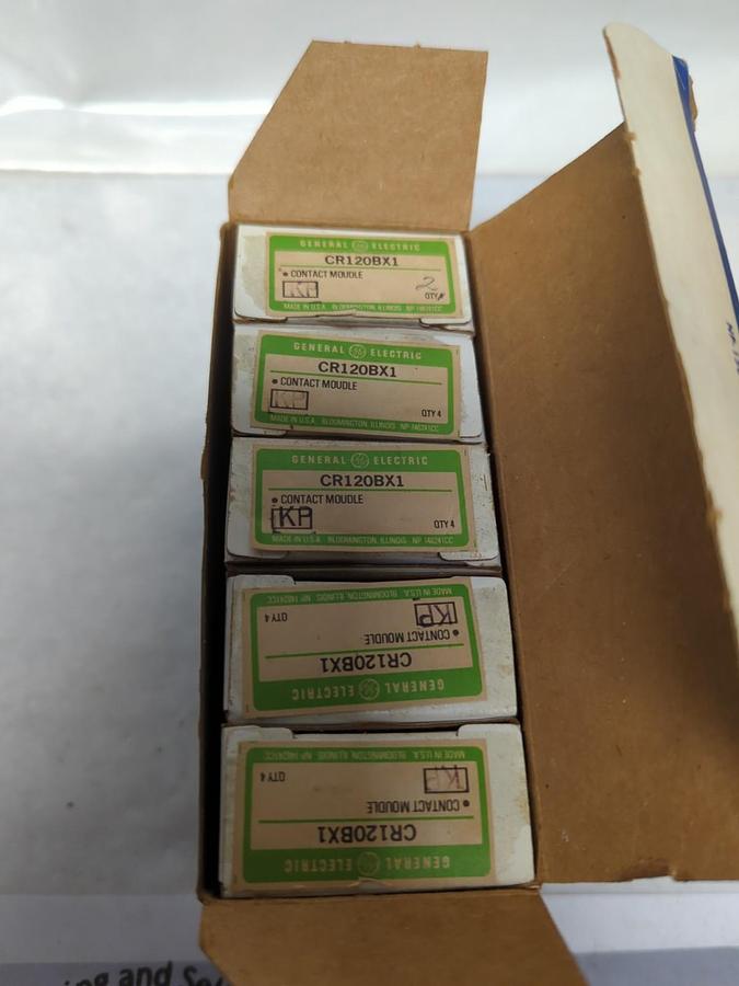 GENERAL ELECTRIC,CR120BX1,CONTACT MODULE LOT OF 20 ( 5 BOXES OF 4 PCS EACH) NEW