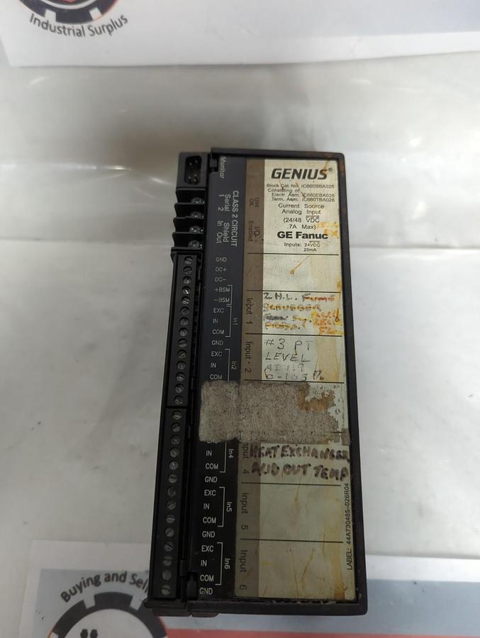 Used GE FANUC,IC660BBA026,GENIUS BLOCK CURENT SOURCE ANALOG INPUT MODULE PRE-OWNED